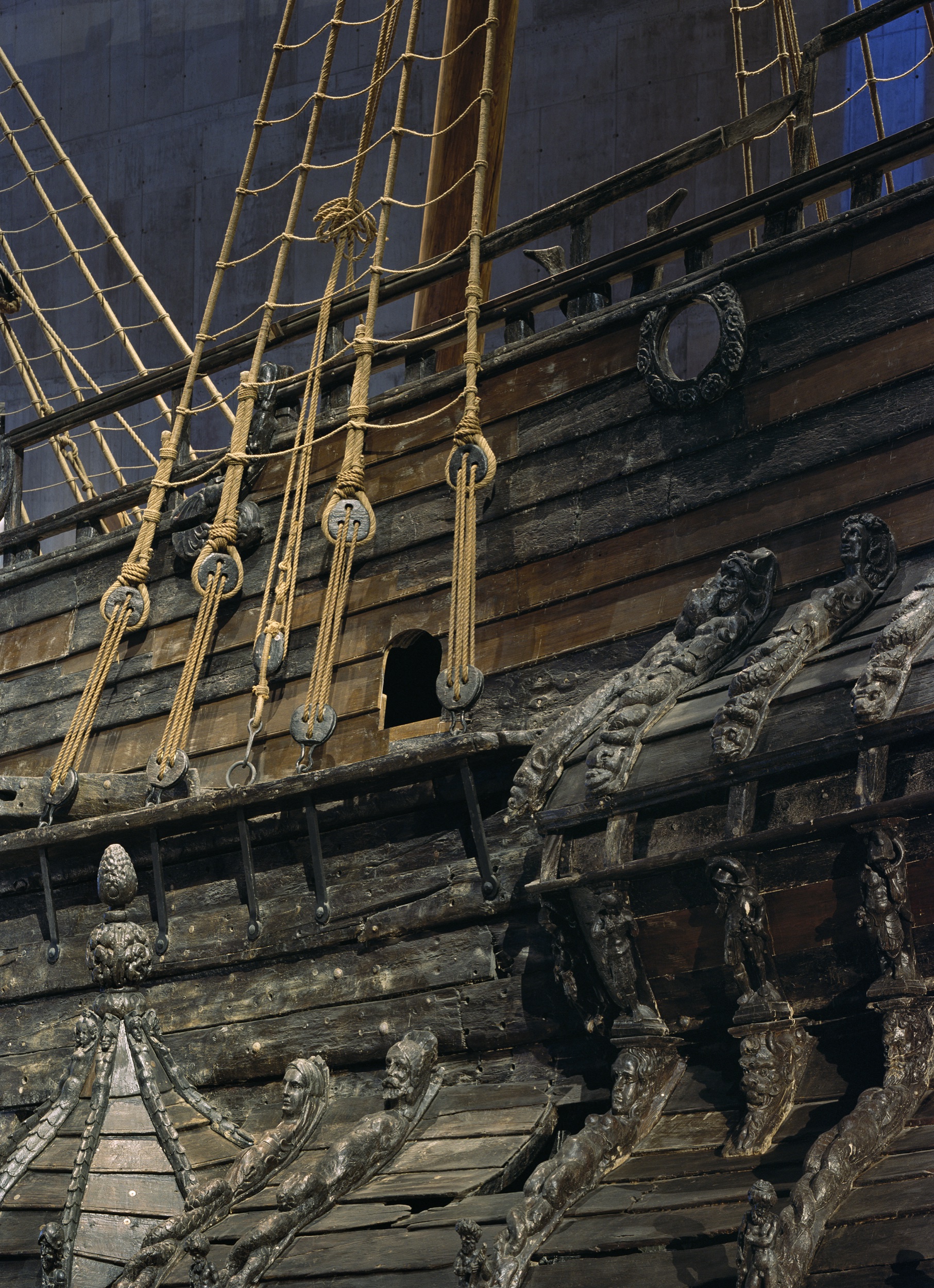 Detalj av skeppet Vasas rigg